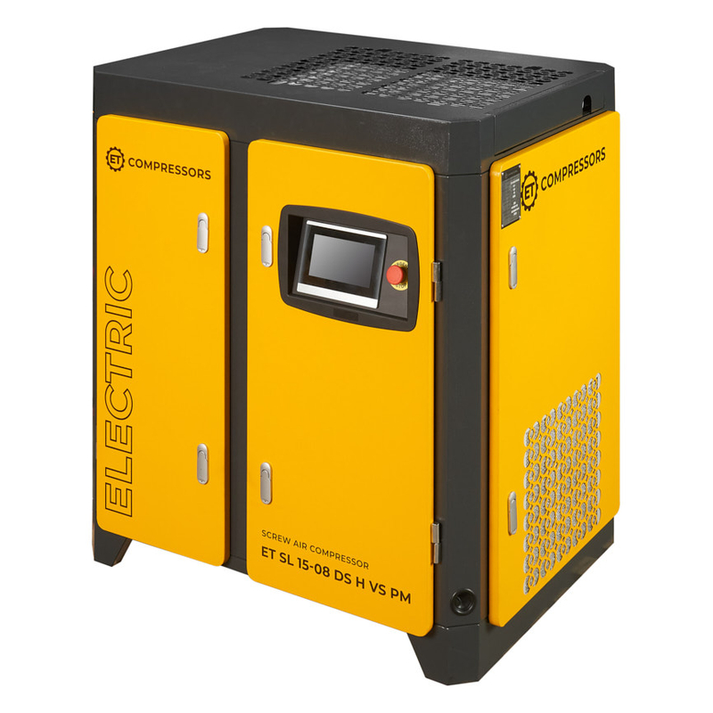 Винтовой компрессор ET-Compressors ET SL 15-08 DS H VS PM (IP65) двухступенчатый с частотным регулированием производительности и двигателем с постоянными магнитами